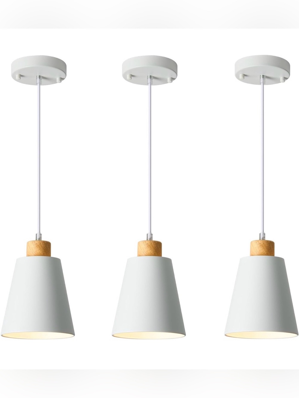 Kitchen Island Wood Pendant Lighting
Modern Hanging Light Fixtures 3 PCS New